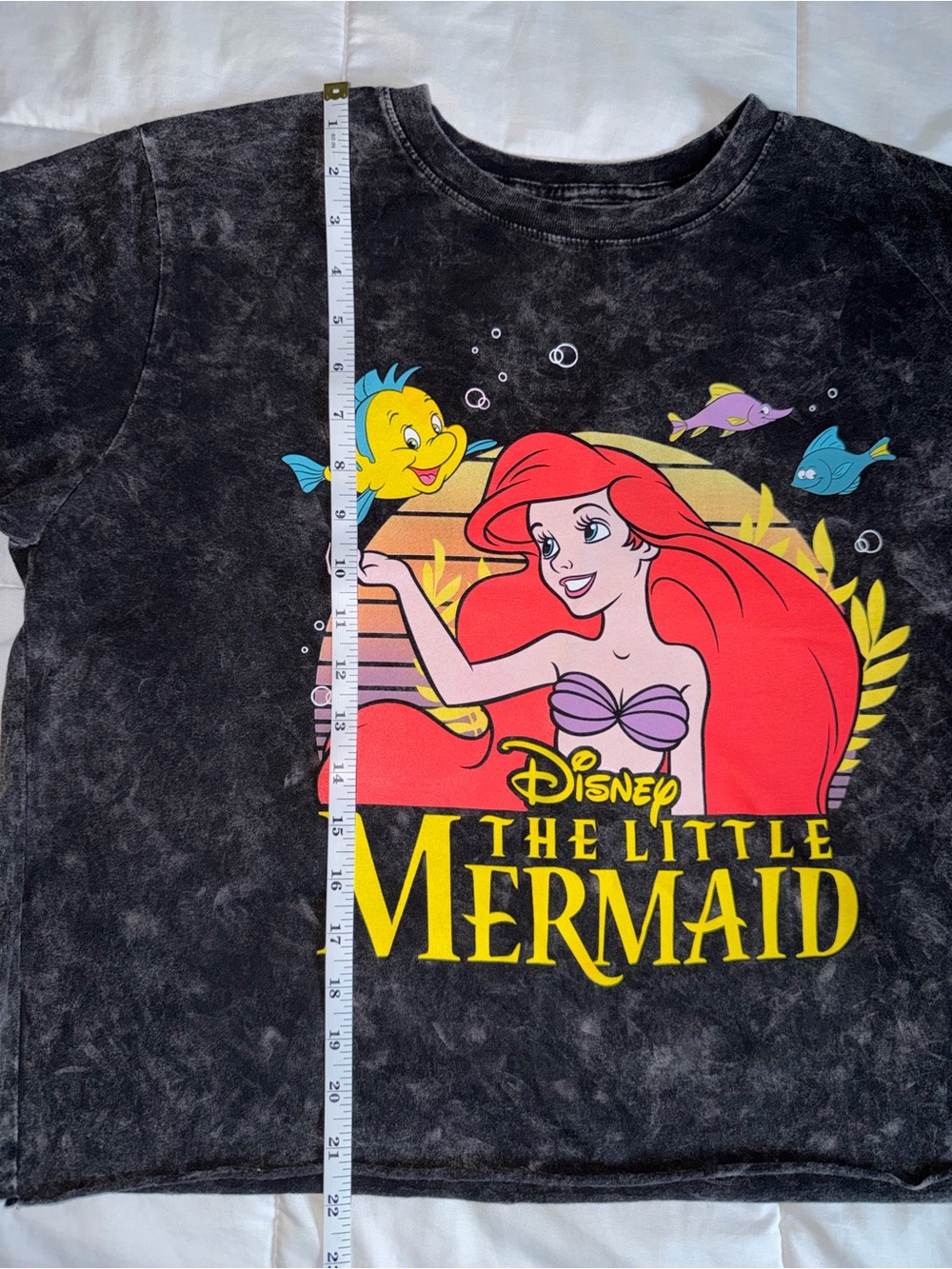 Disney The Little Mermaid Black Graphic Cropped Tee - Large - Picture 5 of 7